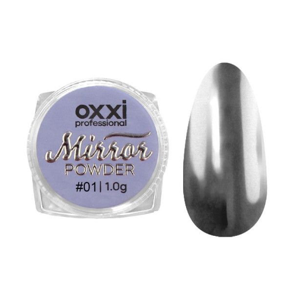 Втірка Oxxi Mirror Powder 01 срібляста, 1г