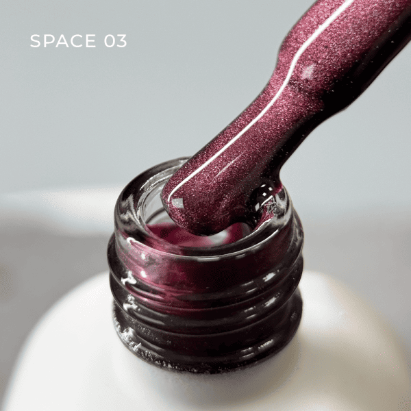 Гель-лак котяче око Saga Space Cat 03 малиновий, 10мл
