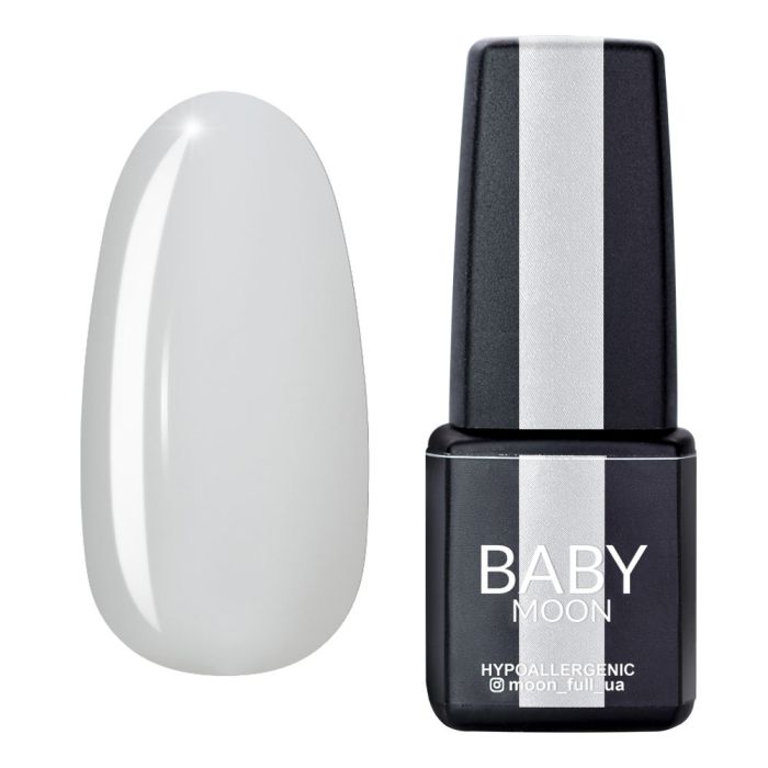 Гель-лак Baby Moon Midnight 02 напівпрозорий білий, 6мл