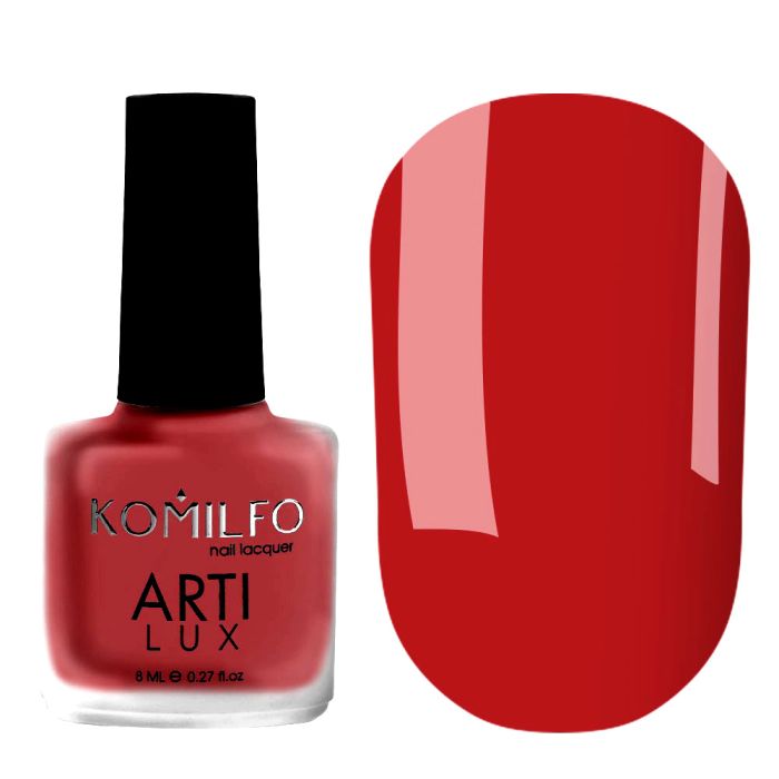 Лак для нігтів Komilfo ArtiLux Lady in Red 002 (fire brick red, емаль), 8 мл