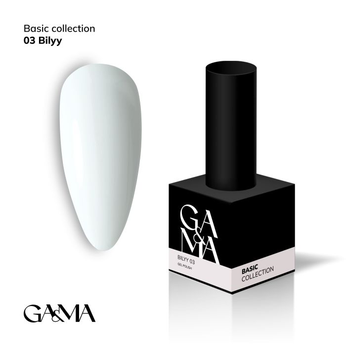 Гель-лак GaMa Basic collection 003 bilyy  білий 15мл