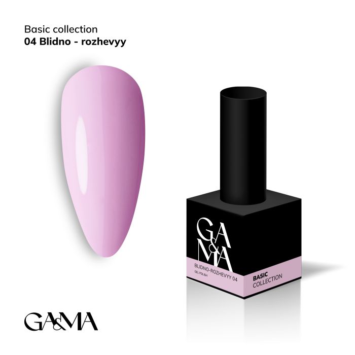 Гель-лак GaMa Basic collection 004 blidno-rozhevyy  блідно-рожевий 10мл