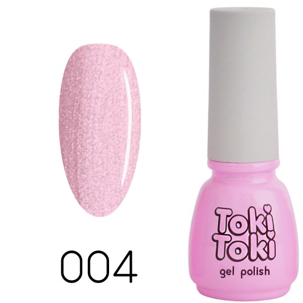 Гель-лак Toki-Toki №004, 5 мл світло-рожевий з шиммером
