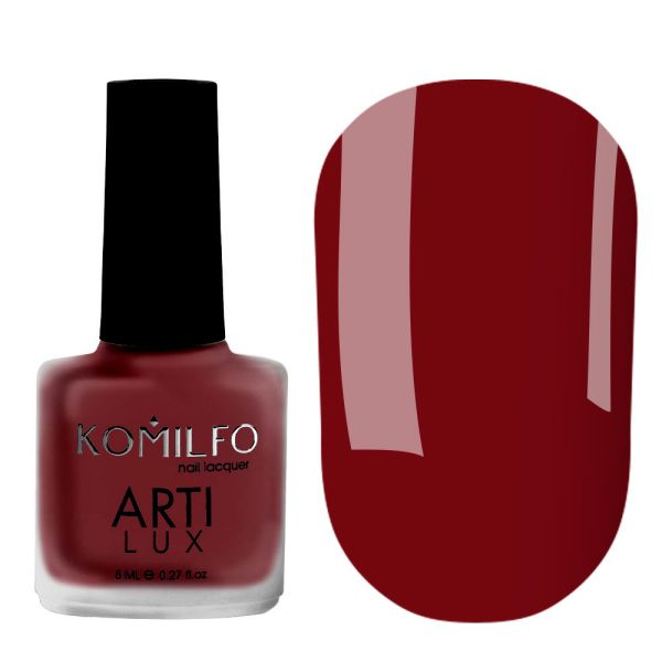 Лак для нігтів Komilfo ArtiLux Lady in Red 004 (maroon red, емаль), 8 мл