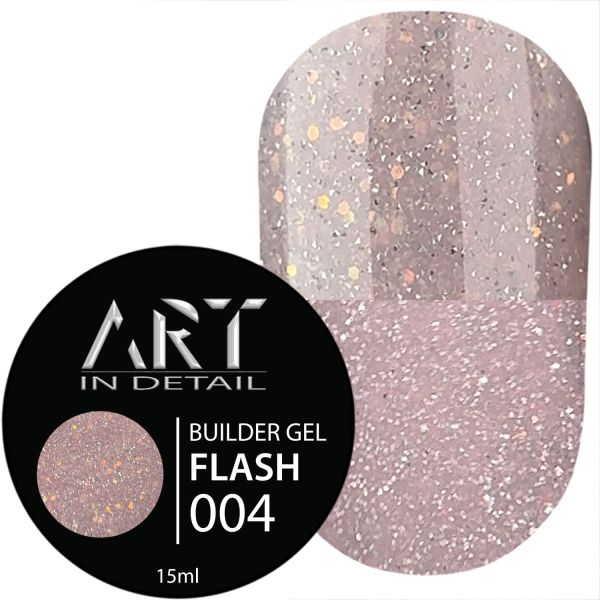 Cветоотражающий камуфлирующий гель ART FLASH Builder Gel 04, 15мл
