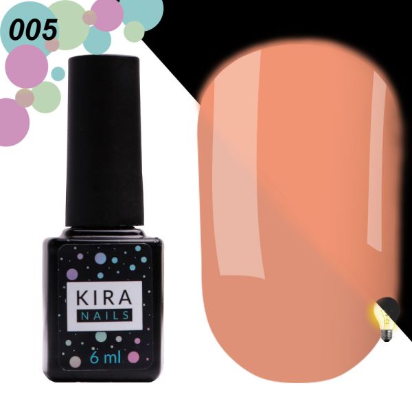 Гель-лак Kira Nails FLUO 005 (рожевий, флуоресцентний), 6 мл