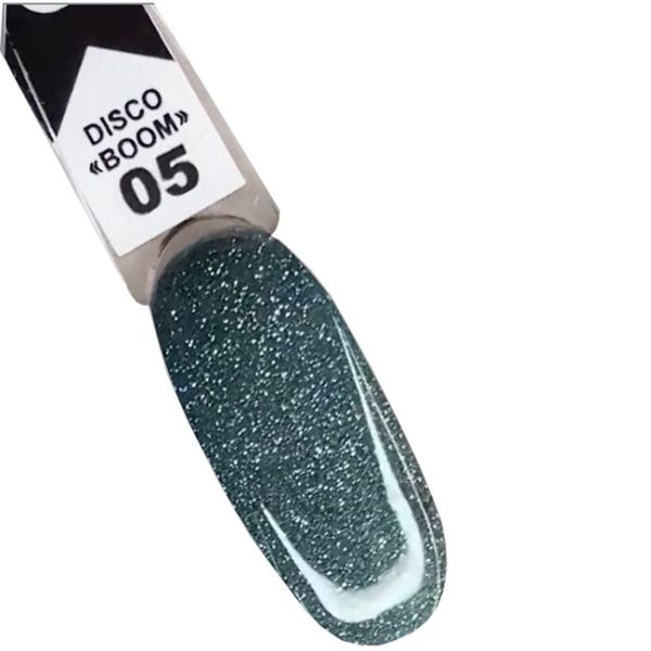 Гель-лак Oxxi Disco Boom №05 (темный бирюзово-зеленый, светоотражающий) 10 мл