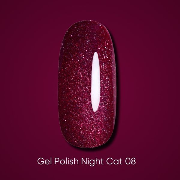 Гель-лак кошачий глаз Dark Night Cat 08, 6мл