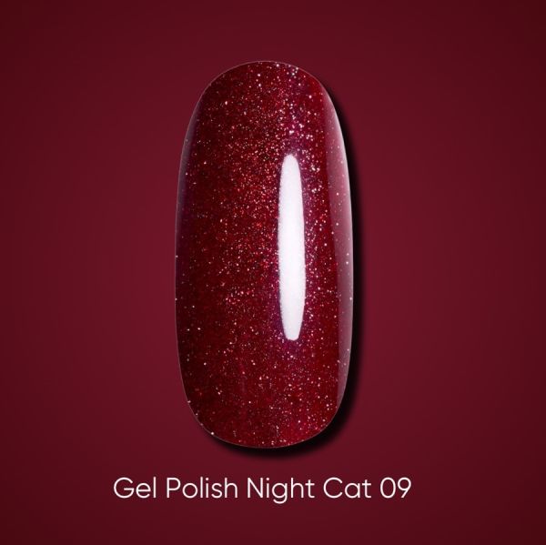 Гель-лак кошачий глаз Dark Night Cat 09, 6мл