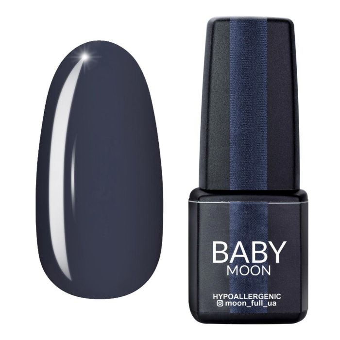 Гель-лак Baby Moon Midnight 09 темний сірий, 6мл