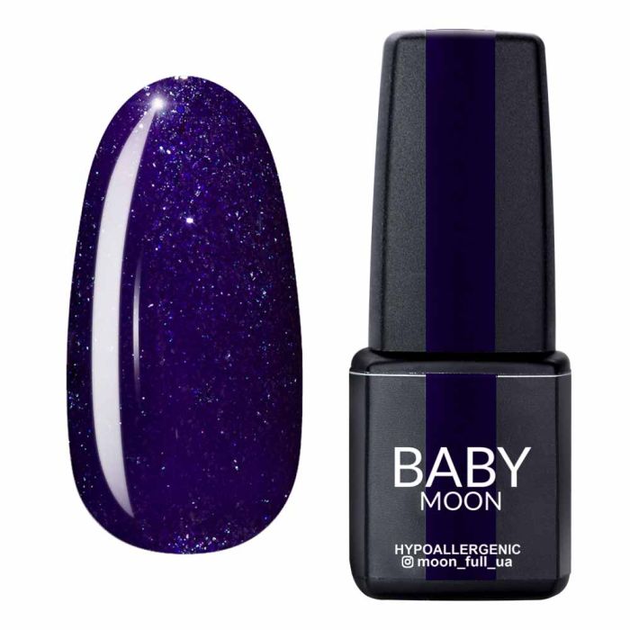 Гель-лак Baby Moon Dance Diamond 09 фіолетовий із сріблястим шиммером, 6мл