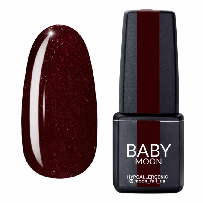 Гель-лак Baby Moon Dance Diamond 10 шоколадно-вишневий із дрібним шиммером, 6мл