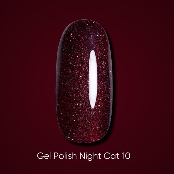 Гель-лак кошачий глаз Dark Night Cat 10, 6мл
