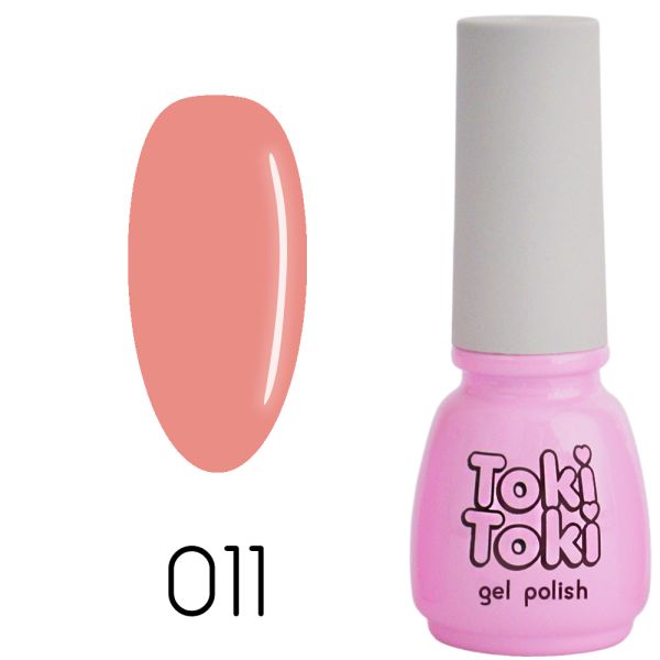 Гель-лак Toki-Toki №011, 5 мл коралово-бежевий емаль