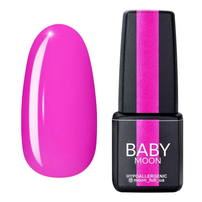 Гель-лак Baby Moon Dolce Rose 16, неоново-рожевий 6мл
