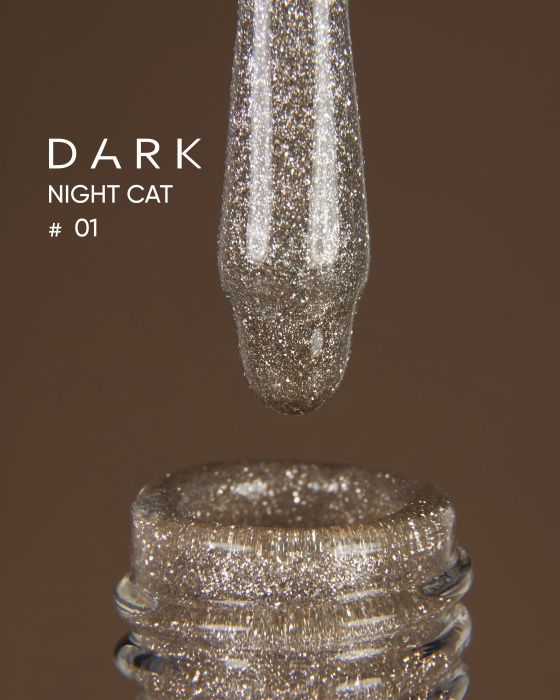 Гель-лак кошачий глаз Dark Night Cat 01, 10мл