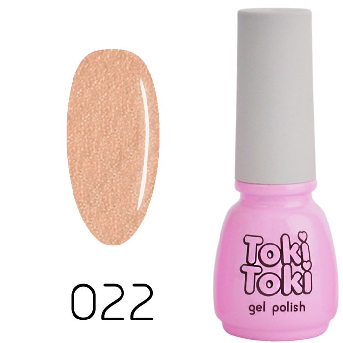 Гель-лак Toki-Toki №022, 5 мл оранжевий з шиммером