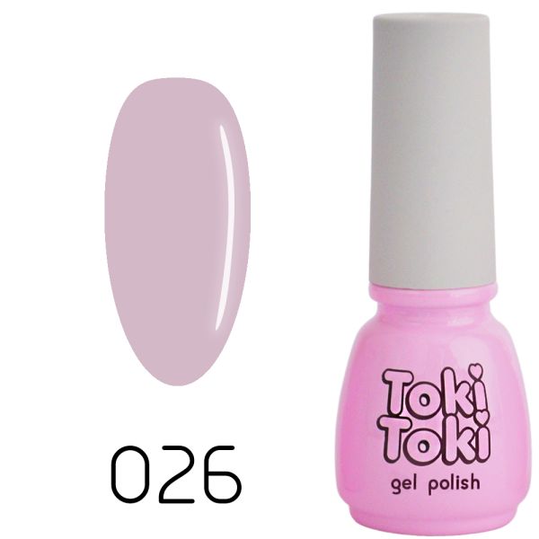 Гель-лак Toki-Toki №026, 5 мл ніжний бузковий