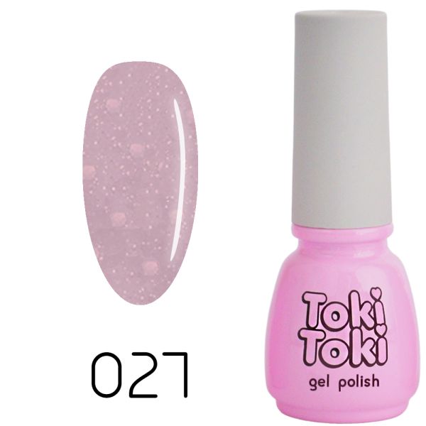 Гель-лак Toki-Toki №027, 5 мл ніжно бузковий з шиммером