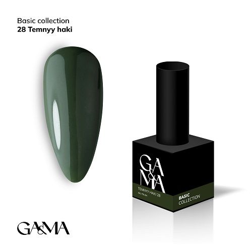 Гель-лак GaMa Basic collection 028 temnyy haki  темний хакі 10мл