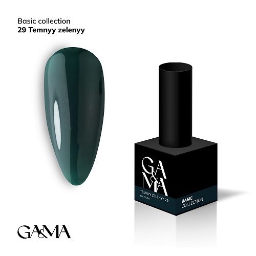 Гель-лак GaMa Basic collection 029 temnyy zelenyy  темний зелений 10мл