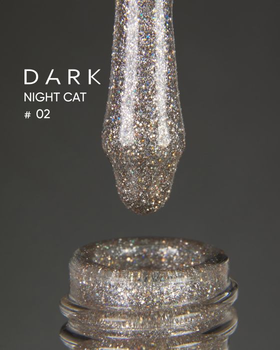 Гель-лак кошачий глаз Dark Night Cat 02, 10мл