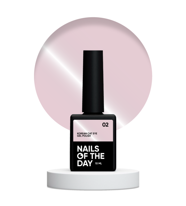 Гель лак корейське котяче око NailsOfTheday  Korean cat eye 02 світло-рожевий димчастий нюд 10мл