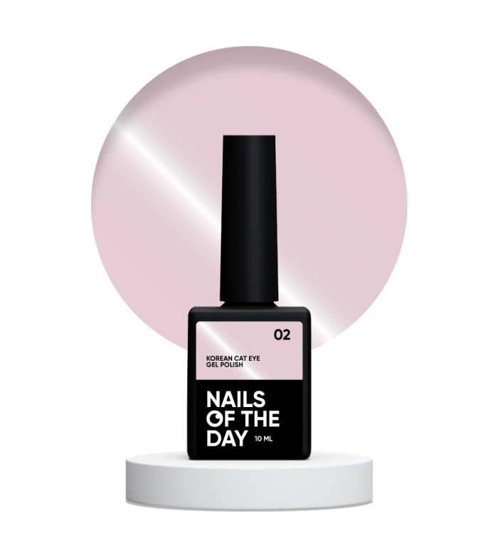 Гель лак корейське котяче око NailsOfTheday  Korean cat eye 02 світло-рожевий димчастий нюд 10мл