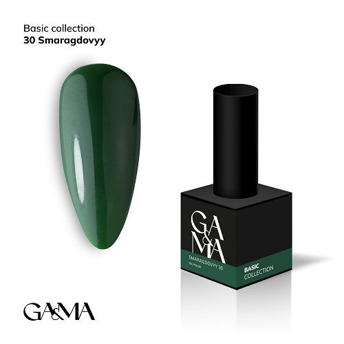 Гель-лак GaMa Basic collection 030 smaragdovyy  смарагдовий 10мл