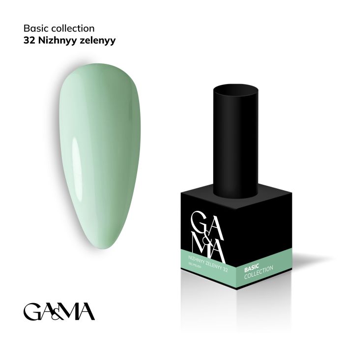Гель-лак GaMa Basic collection 032 nizhnyy zelenyy нежный зеленый 10мл