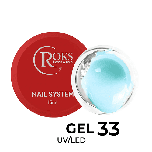 Гель для нігтів Roks Builder Gel 33 блакитний, 15мл