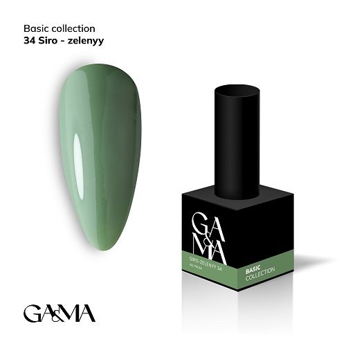 Гель-лак GaMa Basic collection 034 siro-zelenyy  сіро-зелений 10мл