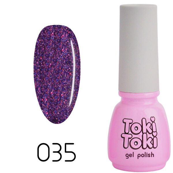 Гель-лак Toki-Toki №035, 5 мл фіолетовий з шиммером