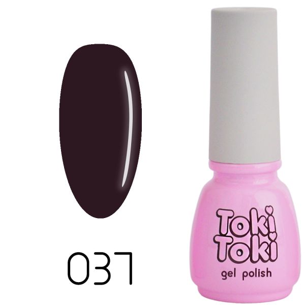 Гель-лак Toki-Toki №037, 5 мл фіолетово-чорний