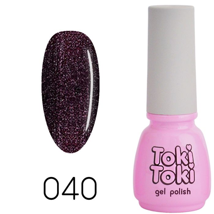 Гель-лак Toki-Toki №040, 5 мл винний з шиммером