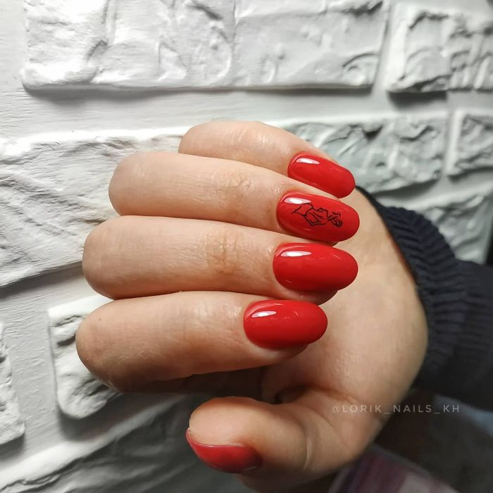 Гель-лак Kira Nails №041 красный, эмаль 6 мл 