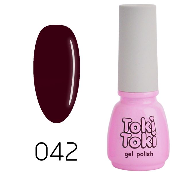 Гель-лак Toki-Toki №042, 5 мл бордовий