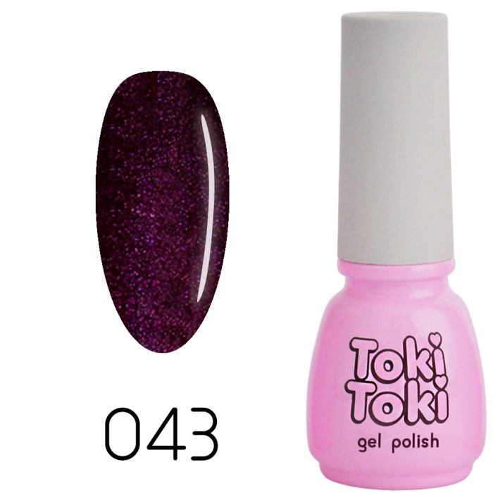 Гель-лак Toki-Toki №043, 5 мл бордовый с шиммером