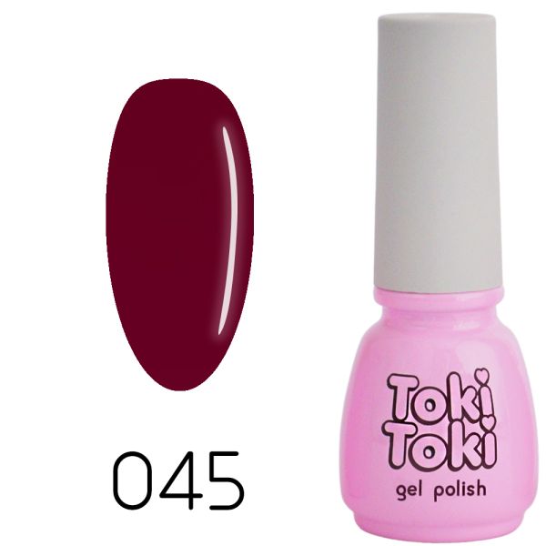 Гель-лак Toki-Toki №045, 5 мл глибокий бордовий