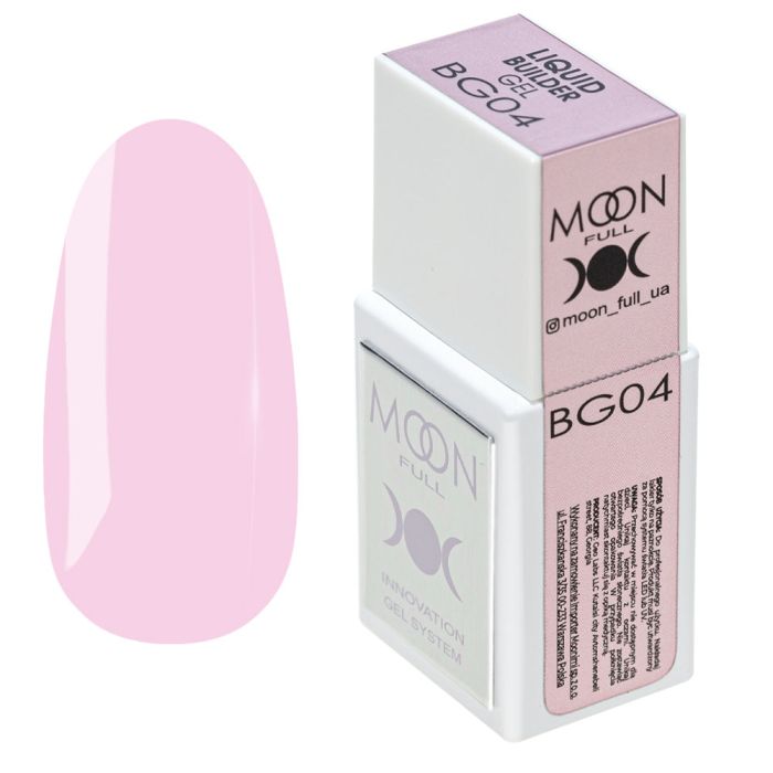 Рідкий гель Moon Full Liquid Builder Gel BG04 молочно-рожевий 15мл