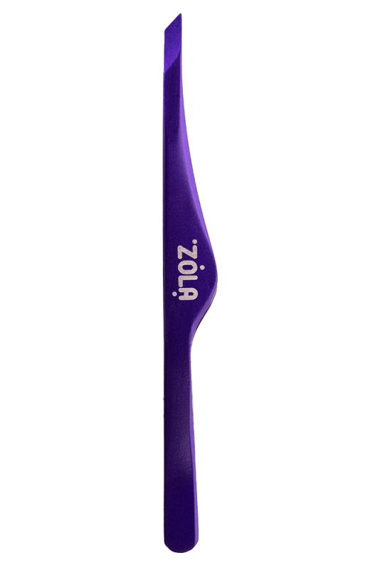 Пінцет скошений професійний для брів Zola Violet