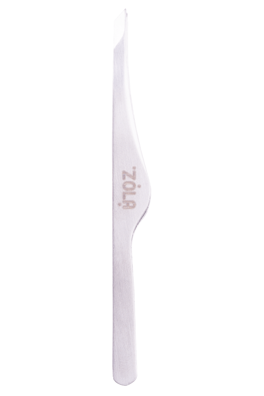 Пінцет скошений професійний для брів Zola Silver