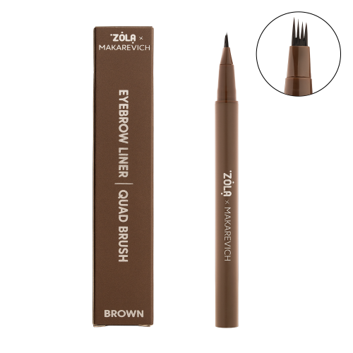 Лайнер для брів з квадро-пензлем ZOLAxMakarevich  Brown