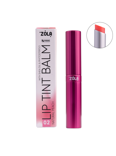 Відтінковий бальзам для губ ZOLA  Lip Tint Balm 02 Peach Natural