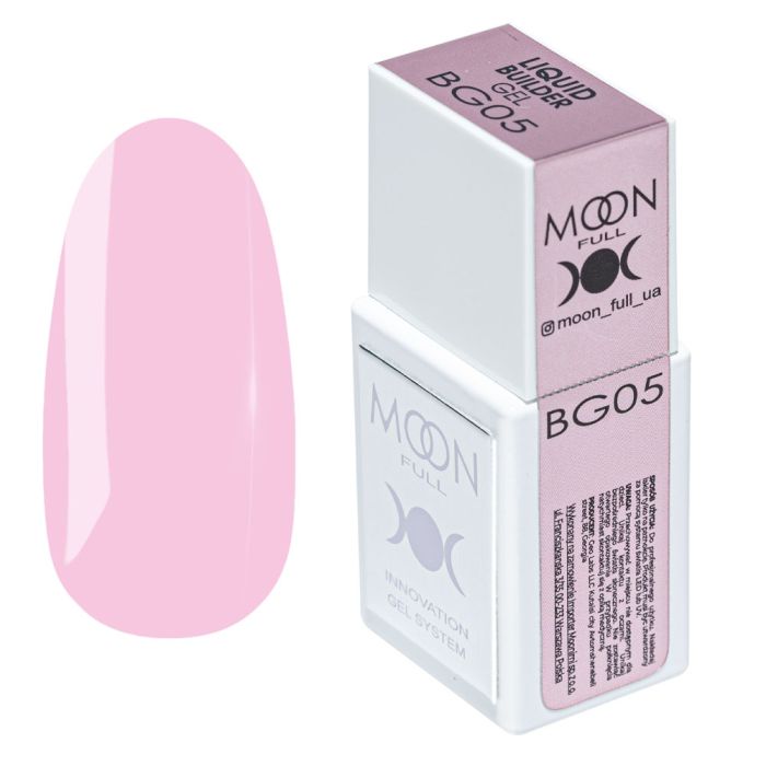 Рідкий гель Moon Full Liquid Builder Gel BG05 нюдовий рожевий 15мл