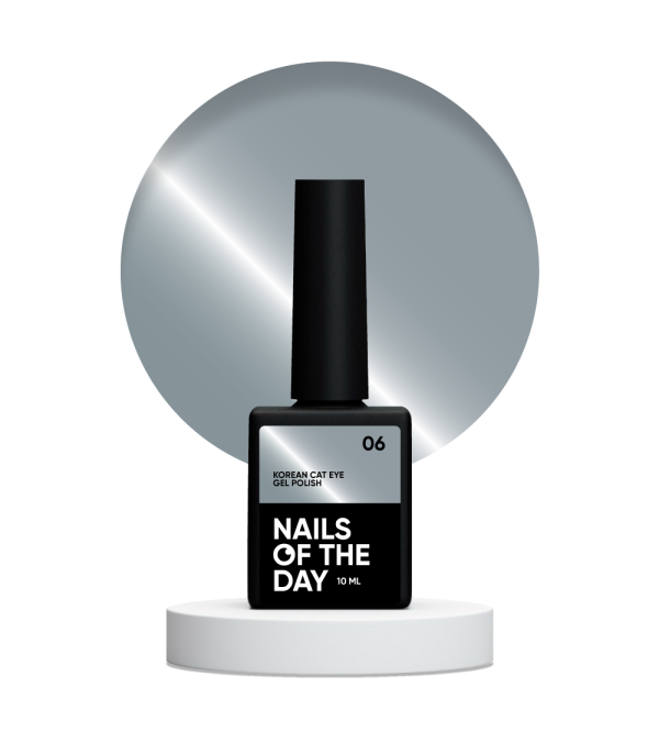 Гель лак корейский кошачий глаз NailsOfTheday Korean cat eye 06 серо-голубой 10мл