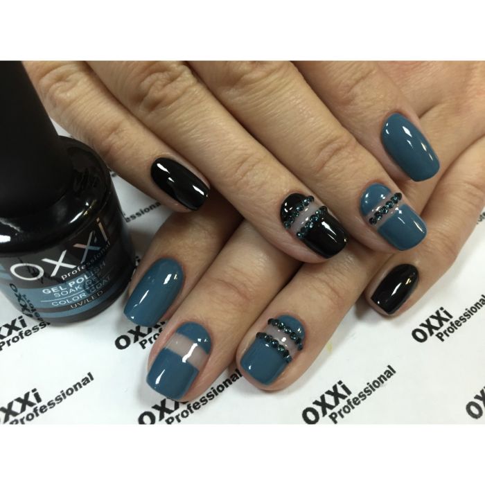 Гель-лак OXXI Professional №062 (приглушенный серо-синий, эмаль), 8 мл