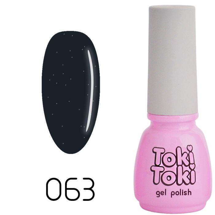 Гель-лак Toki-Toki №063, 5 мл темно-смарагдовий мікроблиск