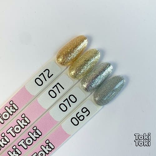 Гель-лак Toki-Toki №072, 5 мл жёлтое золото с крупными блёстками