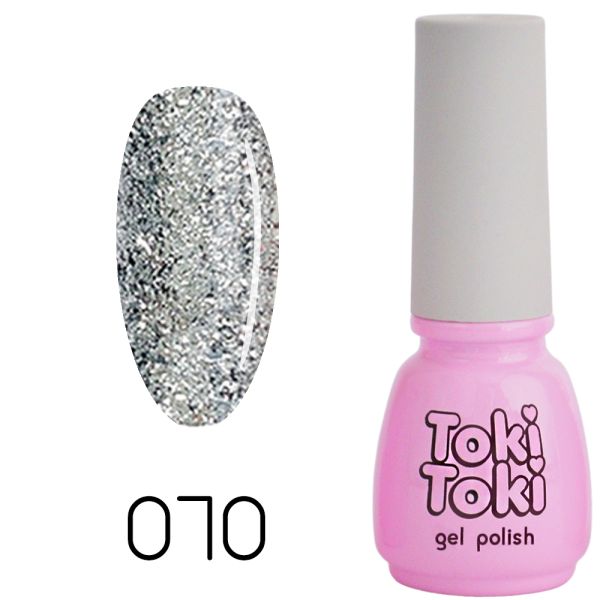 Гель лак Toki Toki №070 срібна рідка фольга, 5мл